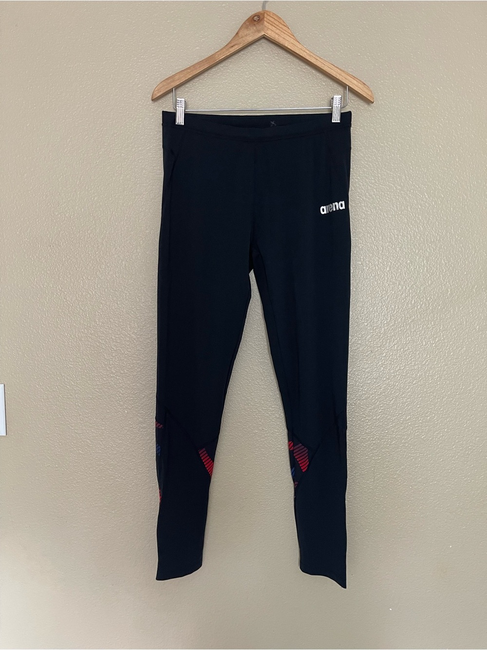 NWT Arena Men's M Perf Spider Long Tight Leggings Black Red Size L